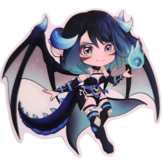 Kitsu Moonvale Chibi Dragon Sticker