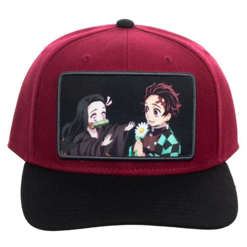 Demon Slayer Tanjiro & Nezuko Sublimated Patch Snapback Hat | Anime Hat | Neko Alley Anime