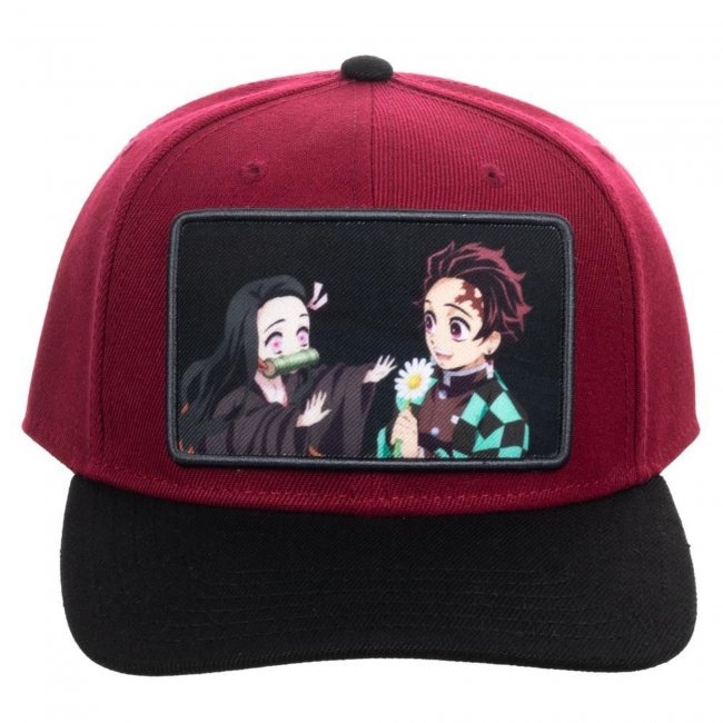 Demon Slayer Tanjiro & Nezuko Sublimated Patch Snapback Hat | Anime Hat | Neko Alley Anime