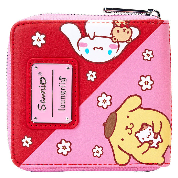 Hello Kitty & Friends Red and Pink Color Block Series Zip-Around Wallet