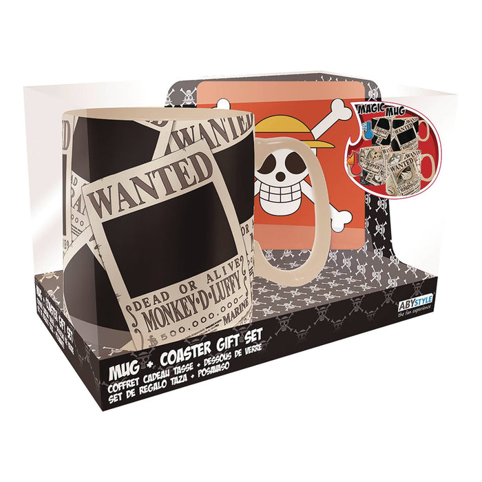 One Piece Wanted Poster Heat Change Mug & Coaster Set