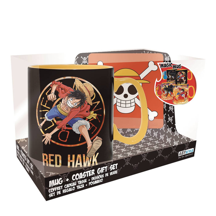 One Piece Cross Bones Heat Change Mug & Coaster Gift Set