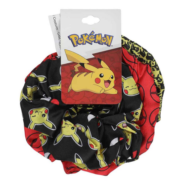 Pokemon Patterned Scrunchie 3-Pack - Neko Alley Anime