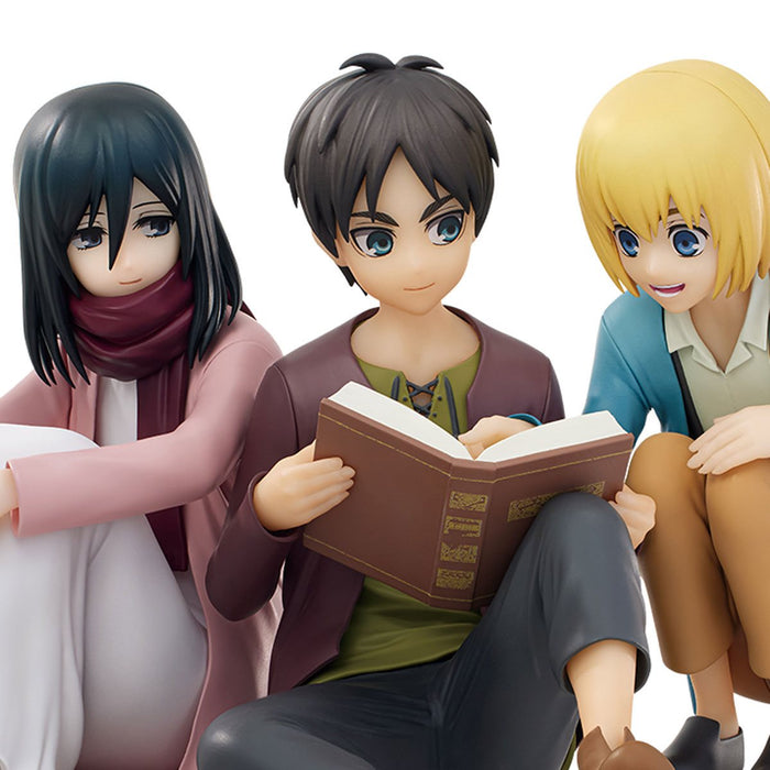 Attack on Titan Eren Jaeger, Mikasa Ackerman, and Armin Arlert Rumbling Ichibansho Statue