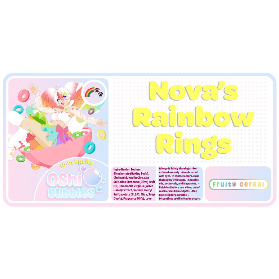Nova's Rainbow Rings | Anime Bath Bomb | Neko Alley Anime