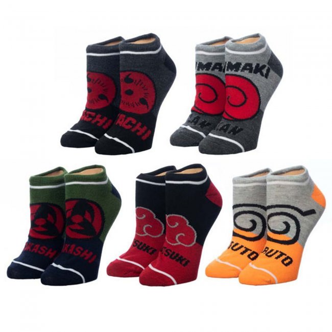 Naruto Colorblock 5 Pair Ankle Socks